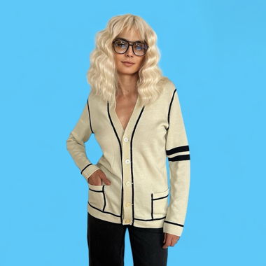 Off-white preppy cardigan