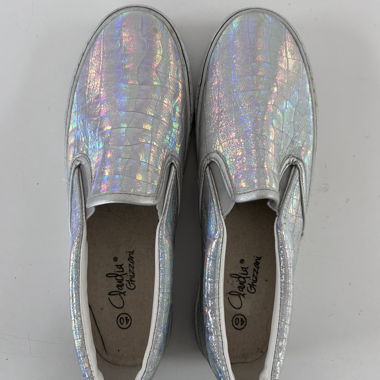 Baskets slip-on argentées Claudia Ghizzani