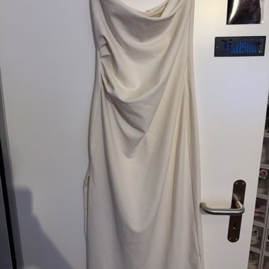 Beige Satin Dress