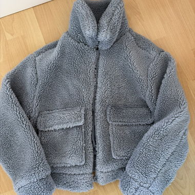 Veste en polaire teddy bleu clair