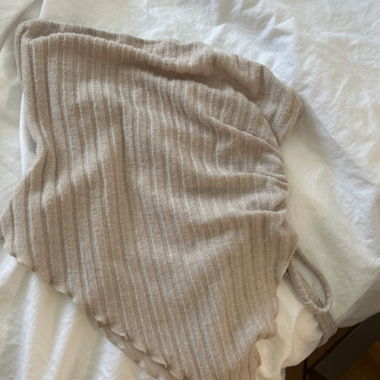 Beige asymmetric top with side laces