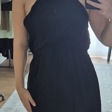Black Summer Dress with Open Back