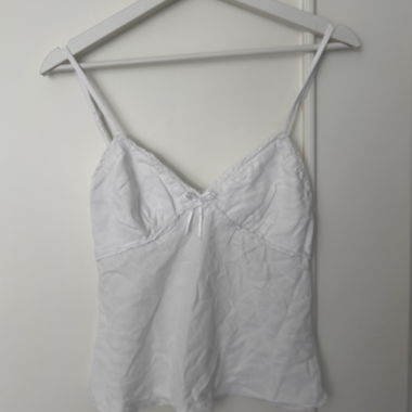 White satin camisole top