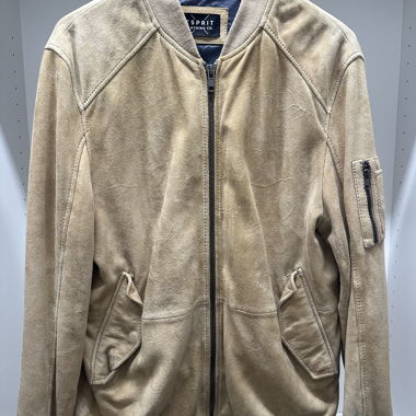 Esprit beige Bomberjacke Wildlederoptik