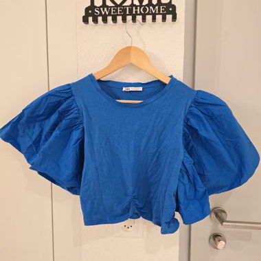 Kurzes blaues ZARA-Top, Grösse EUR L