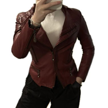 burgundy leather jacket