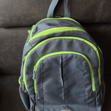 Grey backpack with neon details