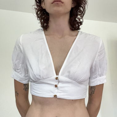 cute crop top with buttons