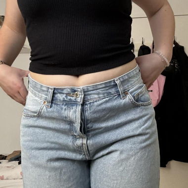 light blue baggy jeans