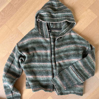 Zip up knitted hoodie mit Kapuze