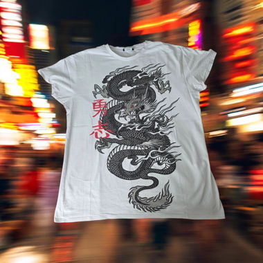 Weisses Drachen-T-Shirt
