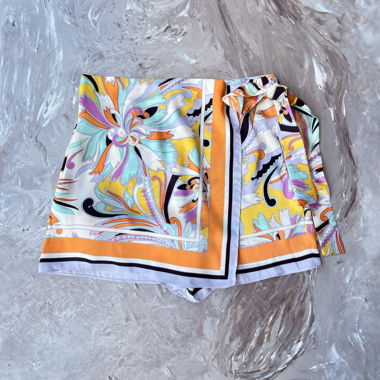 Jupe-Short mit Foulard-Print