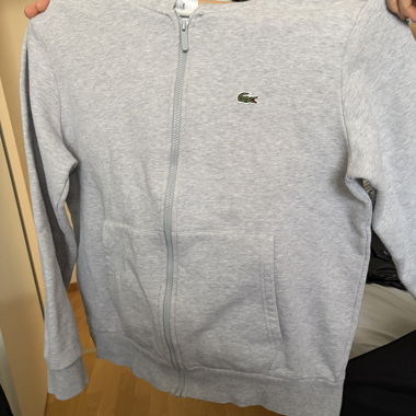 Felpa con zip grigia Lacoste