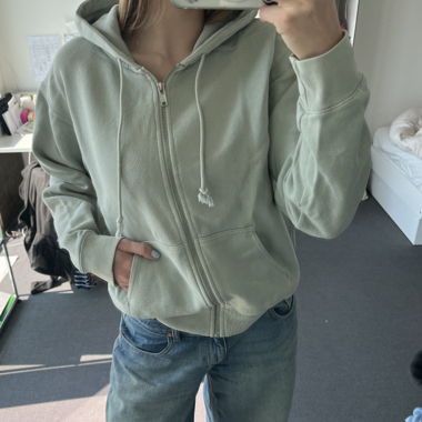 Light Green Zip Hoodie
