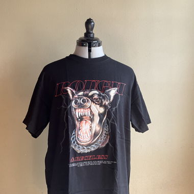 T-shirt nero con stampa di cane