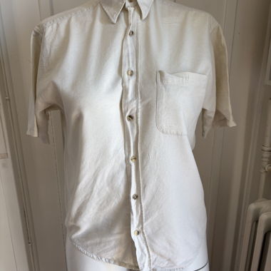 Camicia bianca in cotone e lino