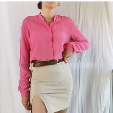 Silk pink vintage blouse