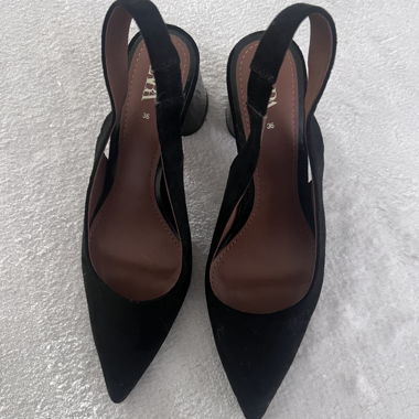 Peeptoes/High Heels schwarz/leoprint