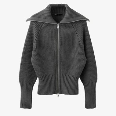 Gilet zippé en maille gris MANGO