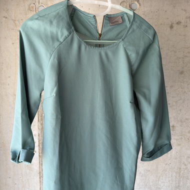 Green Blouse with 3/4 Sleeves