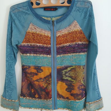 Vintage Lulu H Paris Reissverschluss-Cardigan