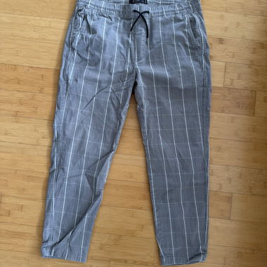 Striped grey casual trousers