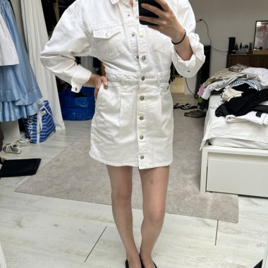 White Denim Shirt Dress