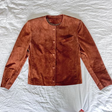 Suede leather Chanel-style jacket VINTAGE