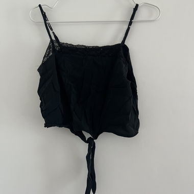 Black Lace Cami Top with Straps