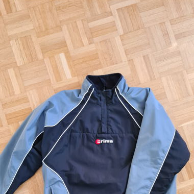 Vintage Erima Jacke/Faserpelz grau/schwarz