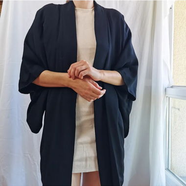 Black vintage silk kimono 