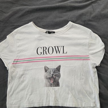 T-shirt crop bianco Growl