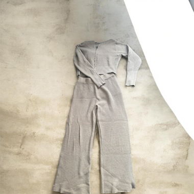 Set donna bicolore due pezzi grigio