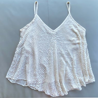 Top dentelle bohème écru fluide L-XL