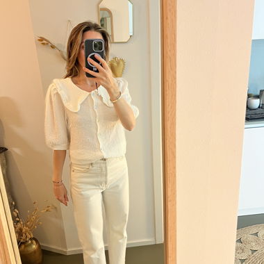 Strukturierte weisse Bluse