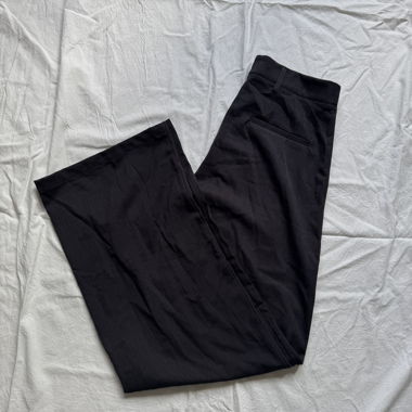 Dunkelgraue straight leg stoffhose