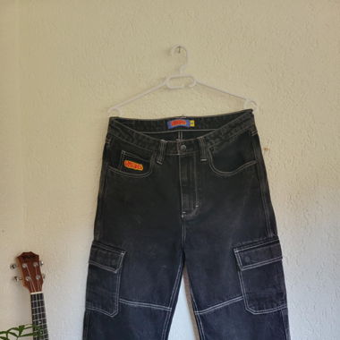 Empyre Black Cargo Jeans – Y2K Streetwear Style