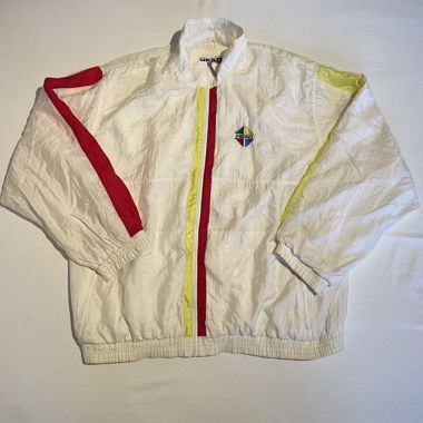 Veste coupe-vent rétro HEAD XL 90s blanche. VB
