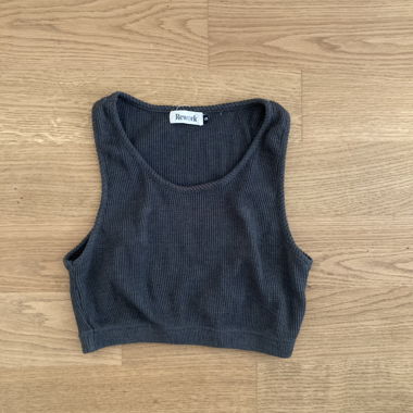crop top rework grau