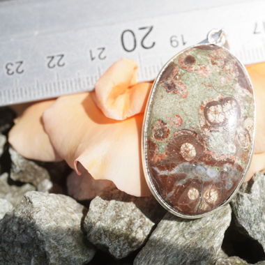 Urwald Ryolith Anhänger Gefasst