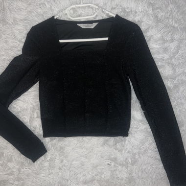 Black glitter top from H&M – long sleeve