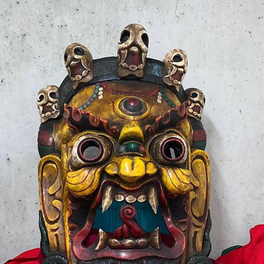 Maschera in legno di Mahakala Dharmapala