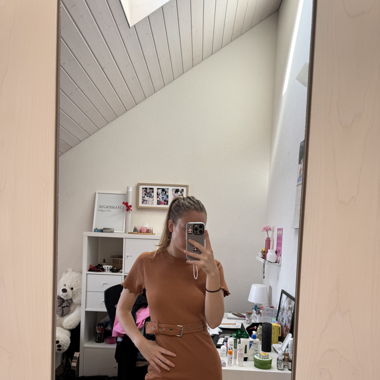 Robe marron/orange