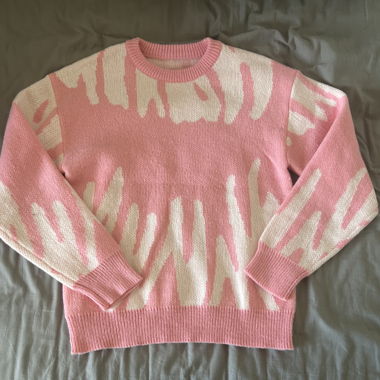 Maglione con motivo rosa