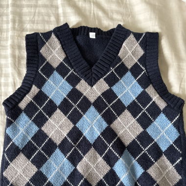 Blue Checkered Vintage Cardigan