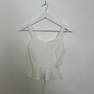 Weisses Bershka-Crop-Top