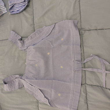 Top blu a piccoli puntini dorati