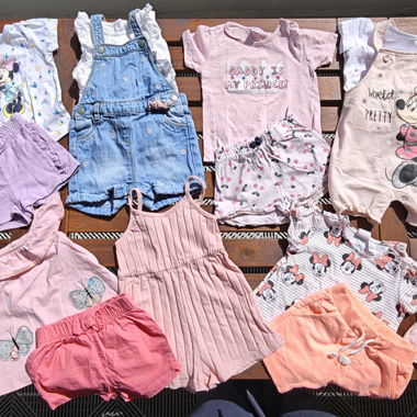 Set pagliaccetto/shorts per ragazze, taglia 80