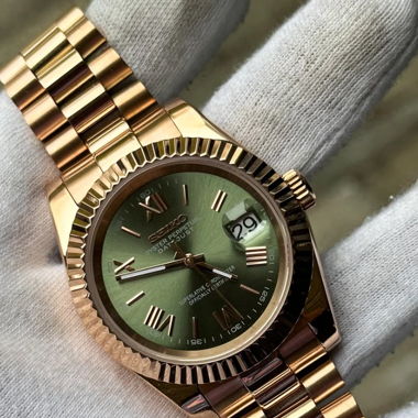 Seikmod Olive Rose Date–NH35 Automatique–40mm