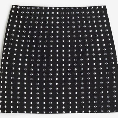 Minigonna nera con borchie metalliche H&M
